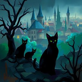 Chats au clair de lune sur Linda de Klein