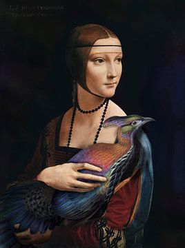 Woman with Himalya glossy pheasant by christine b-b müller