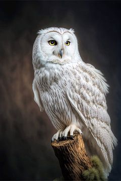 Portrait of a snowy owl by Carla van Zomeren