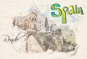 Stilisiertes Poster im Aquarell-Stil.