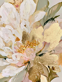 Goldene abstrakte Blüte von Stephanie Jeuffroy