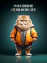 FUNNY CAT Seafood Diet by Melanie Viola thumbnail
