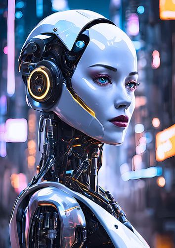 Cyberpunk Female Robot 003