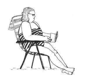 Reading on the Beach by Karolina Grenczyk