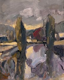 Étang avec peupliers sur Nop Briex