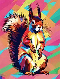 Eurasian Red Squirrel Pop Art 2