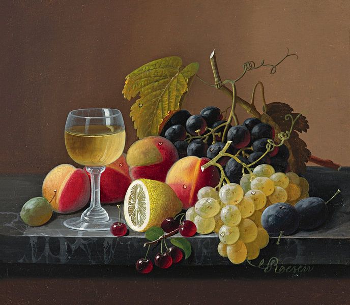 Stilleben mit Obst und Zitrone, Severin Roesen von Meisterhafte Meister