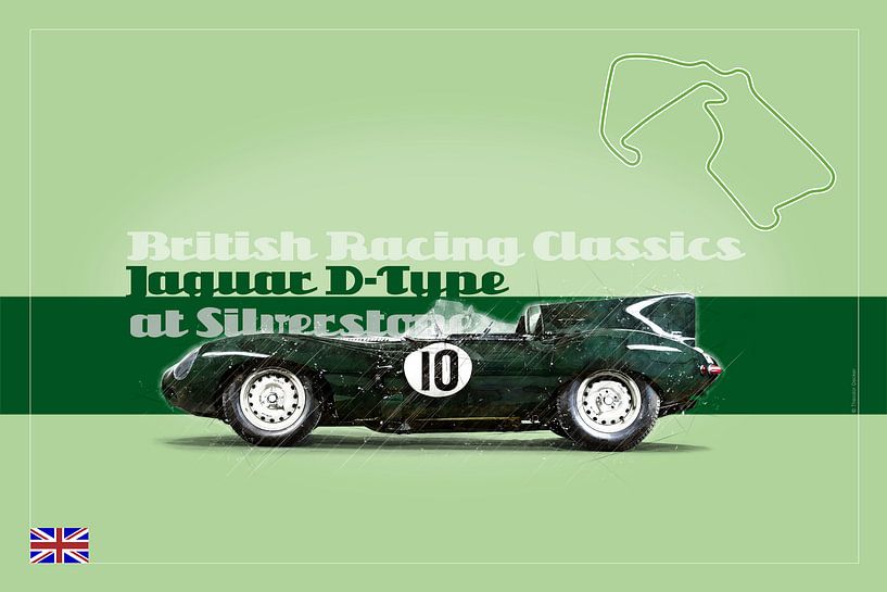 Jaguar D-Type in Silverstone, England von Theodor Decker