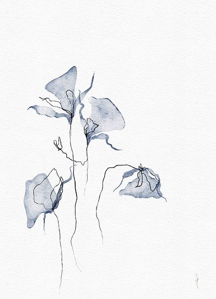 DELFTS BLAUW digitale aquarel van AnkieArt