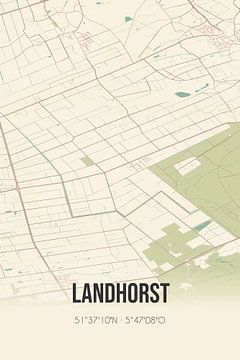 Vintage landkaart van Landhorst (Noord-Brabant) van MijnStadsPoster