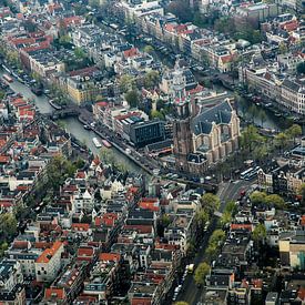Westerkerk van Amsterdam vanuit de lucht van Melvin Erné