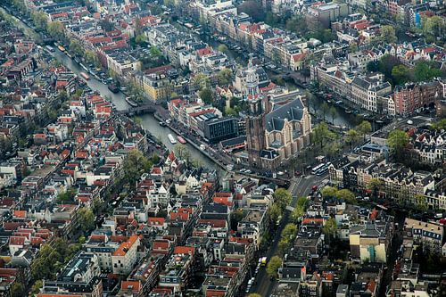 Westerkerk van Amsterdam vanuit de lucht