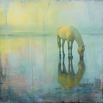 Horse Reflection | Aquatic Grace sur Kunst Kriebels