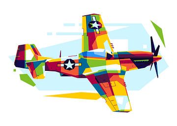 P-51 Mustang in WPAP Illustration von Lintang Wicaksono