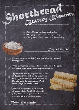 Recipe of Dessert - Shortbread Biscuits van JayJay Artworks