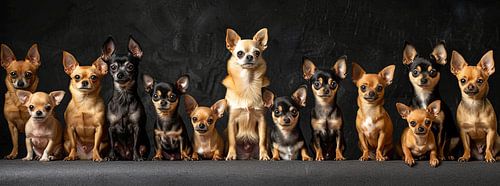 groepsfoto van chihuahua's