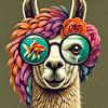 Le lama voit un poisson sur CanvasbyCaro