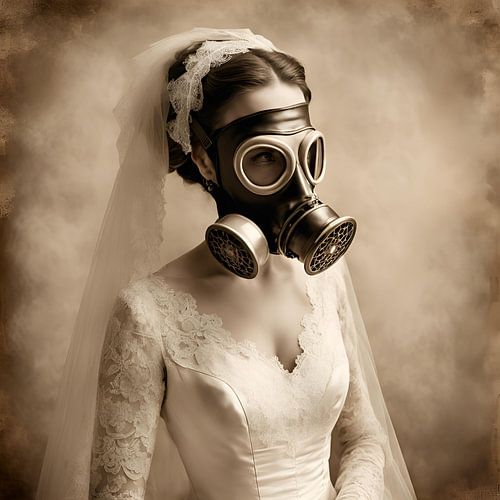 Toilet Art Bruidje Gasmasker