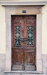 Tür Porta do numero 12 Largo de Sao Pedro Faro Algarve Portugal