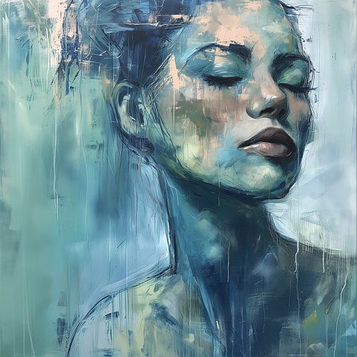 Portrait de femme : 'Sunk in Blue' ;