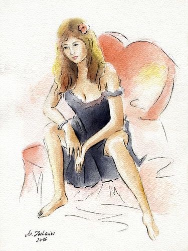 Meisje in zwarte kleding