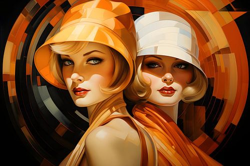 Twee vrouwen in Art Deco look