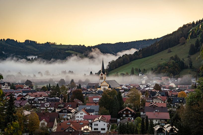 Sunrise in autumn near Oberstaufen by Leo Schindzielorz