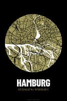 Hamburg – City Map Design Stadtplan Karte (Grunge)