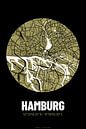 Hamburg – City Map Design Stadtplan Karte (Grunge) von ViaMapia Miniaturansicht