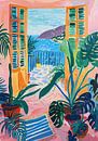 Henri Matisse Style Poster, Mediterranean Sea, Open Window, Pastel by Niklas Maximilian thumbnail