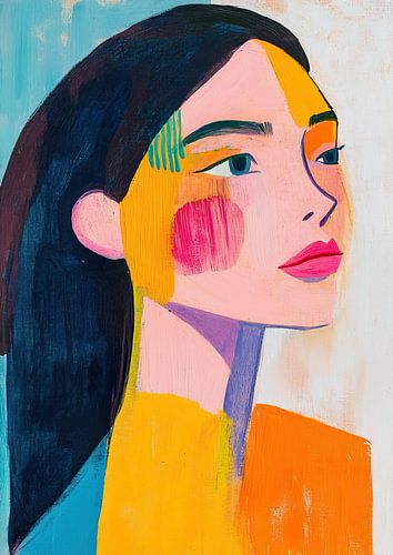 Pastell Frau | Bunte Frauen Portrait