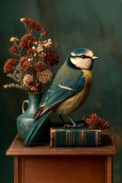 Vintage Blue Tit by Preet Lambon