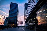Utrecht Central Station and City Hall at sunset