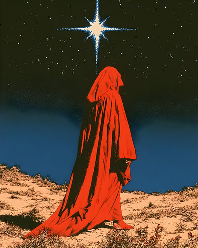The Crimson Pilgrim - Retro dark fantasy-illustraties