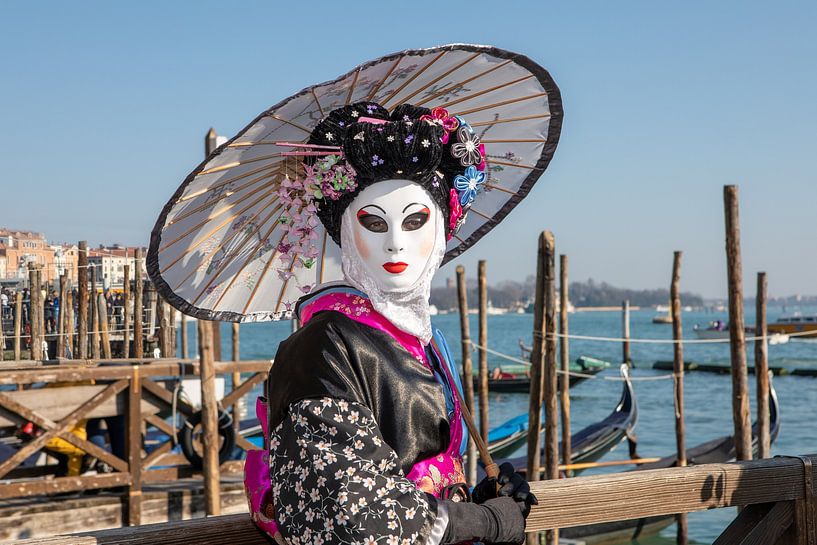Karneval in Venedig - vor den Gondeln am Markusplatz von t.ART