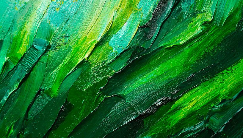 Schilderij in kunst met groene kleur van Mustafa Kurnaz