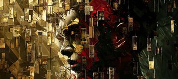 Gouden Abstract | Lustrous Fracture Array van Kunst Kriebels