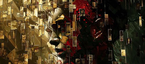 Golden Abstract | Lustrous Fracture Array