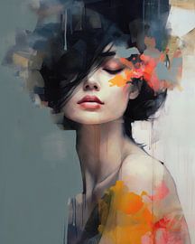 Modern and abstract portrait "Susie" by Carla Van Iersel