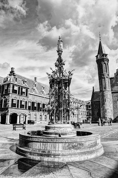 Binnenhof The Hague The Netherlands Black and White by Hendrik-Jan Kornelis