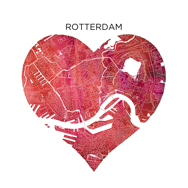 Rotterdam | Stadskaart als Wandcirkel van WereldkaartenShop