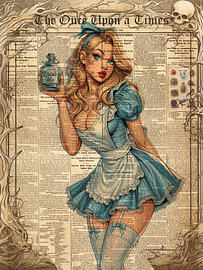 Alice in Wonderland van Rene Ladenius Digital Art