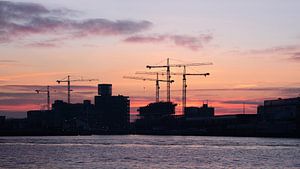 Sonnenaufgang Hafen von Rotterdam von Tony Vingerhoets
