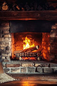 Fireplace cosiness by Poster Art Shop