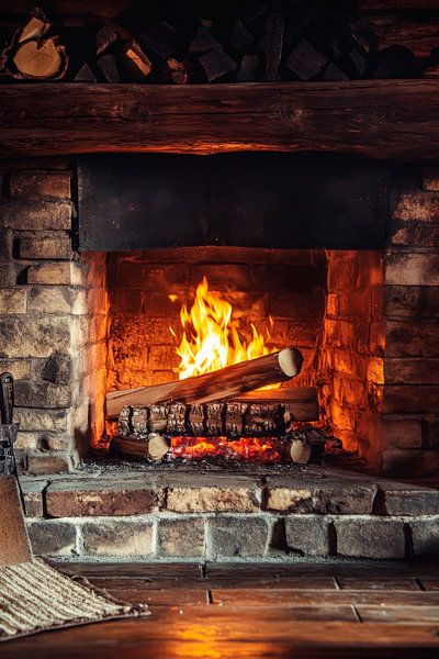 Fireplace cosiness by Poster Art Shop