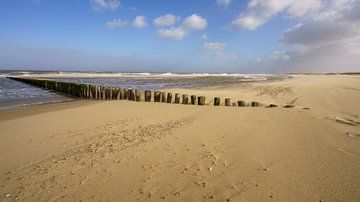Storm aan het strand, Zeeuws-Vlaanderen van Kees van der Have