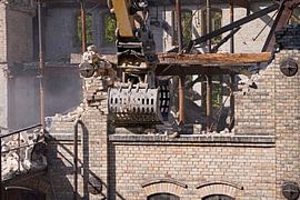 Demolition of the storage building of the complex Böllberger Mühle in Halle