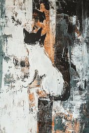 Cat in Abstract Silence Texture and Form by Eva Lee