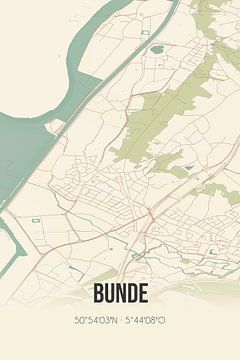 Vintage landkaart van Bunde (Limburg) van Rezona
