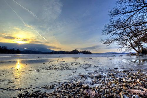 Het uitzicht op de Staffelsee-oever